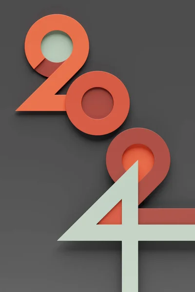 Illustration Inschrift 2024 Auf Schwarzem Hintergrund Wechselhaftigkeit Der Jahre Illustration — Stockfoto