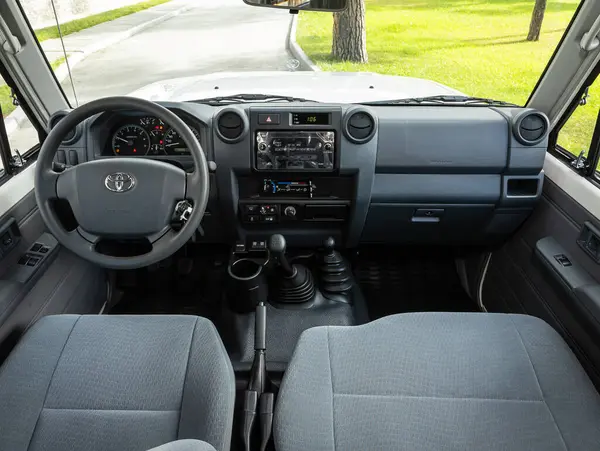 Novosibirsk Russia September 2023 Toyota Land Cruiser Interior Cabin Details — Stock Photo, Image