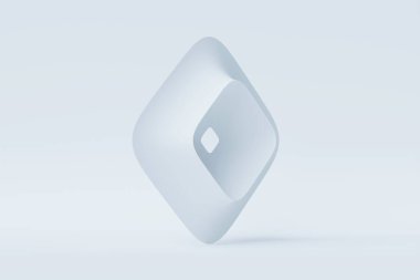 Beyaz arka planda soyut şekil, üç boyutlu illüstrasyon. Pürüzsüz 3d biçimlendirme 