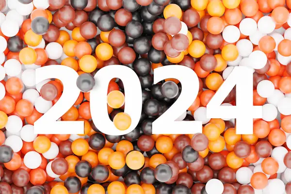 Kalender Header Nummer 2024 Kleurrijke Achtergrond Gelukkig Nieuwjaar 2024 Kleurrijke — Stockfoto