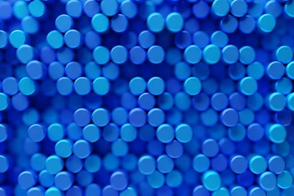 Illustratie Van Blauwe Cilinders Geometrie Achtergrond — Stockfoto