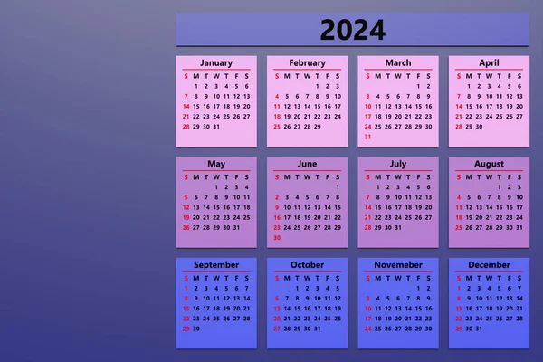 2021年のシンプルなカレンダーレイアウト 週は月曜日から始まる — ストック写真