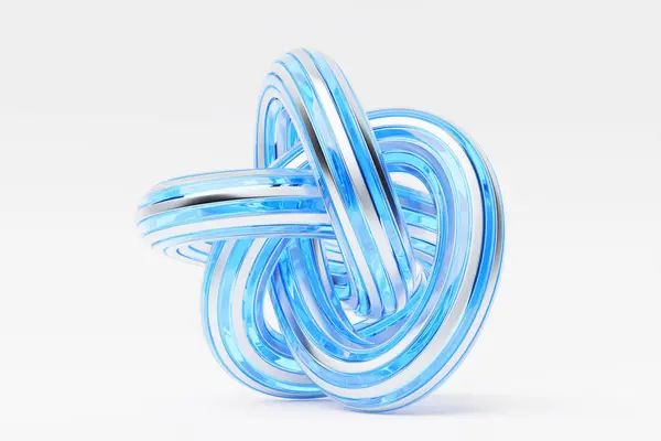 Illustratie Neon Blauwe Illusie Isometrische Abstracte Vormen Kleurrijke Vormen Met — Stockfoto