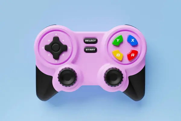 Controladores Jogo Gamepads Realista Ilustração Rosa Elemento Plástico Estilo Cartoon — Fotografia de Stock