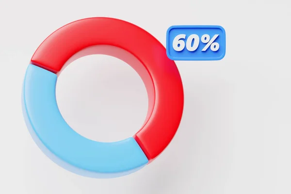 Иллюстрация Синей Круговой Диаграммы Красной Секцией Процентов Инфографические Элементы — стоковое фото