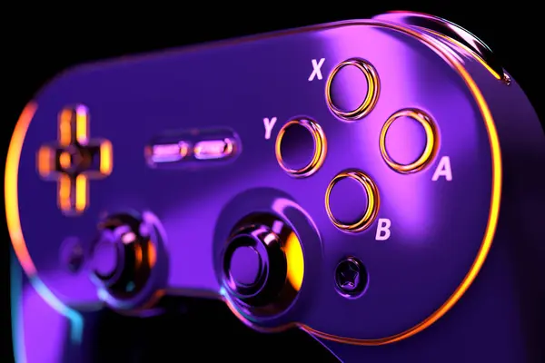 Фіолетова Бездротова Гра Ігрової Ілюстрації Рендеринга — стокове фото