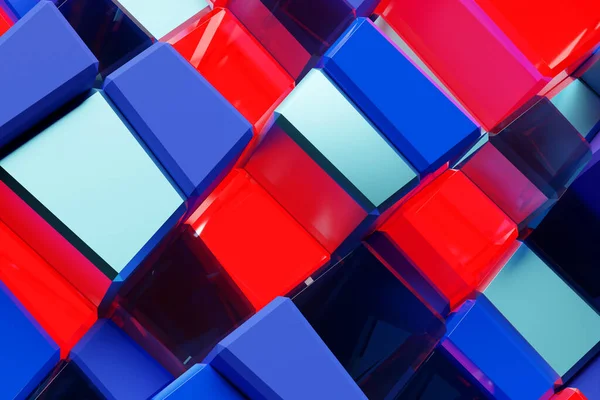 Rendering Colorful Pattern Cubes Different Shapes Minimalistic Pattern Simple Shapes — Stock Photo, Image