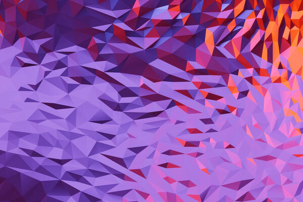 3d Illustration rows of pink triangles .Geometric background, pattern.