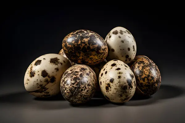 Close Brown Quail Eggs Dark Background Generative — Stock Photo, Image