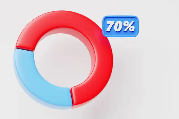 Иллюстрация Синей Круговой Диаграммы Красным Сечением Процентов Инфографические Элементы — стоковое фото