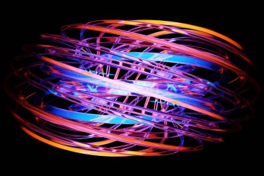 Renkli bir şeklin üç boyutlu çizimi. Harika bir şekil. Basit geometrik şekiller.