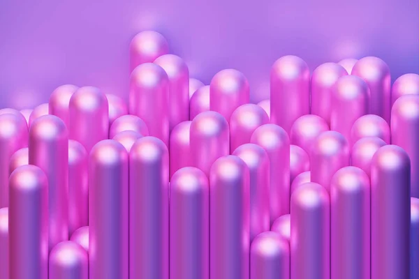 Illustration Abstract Background Many Pink Cylinders Geometric Structure Visualization Minimalism — Stock Photo, Image