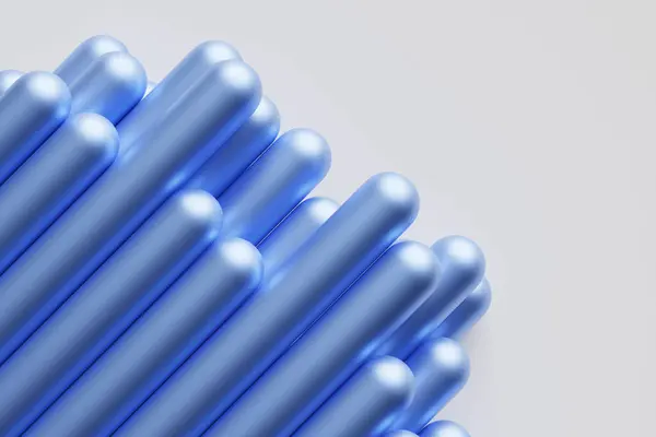 Illustration Cylindres Bleus Fond Géométrique — Photo