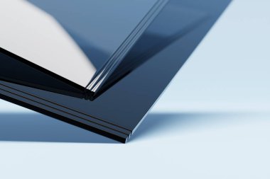 Geometrik basit çizgilerden yapılmış siyah bir köşe. Parlak yaratıcı simetrik desen, doku. Tekrarlanabilir minimalist arkaplan 3D görüntüleme. 