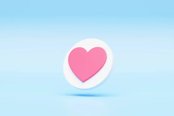 3D插图心文框 心形图标 社交媒体的爱情通知 爱情图标为Instagram在聊天室 语音泡沫图标中的一组心形 — 图库照片