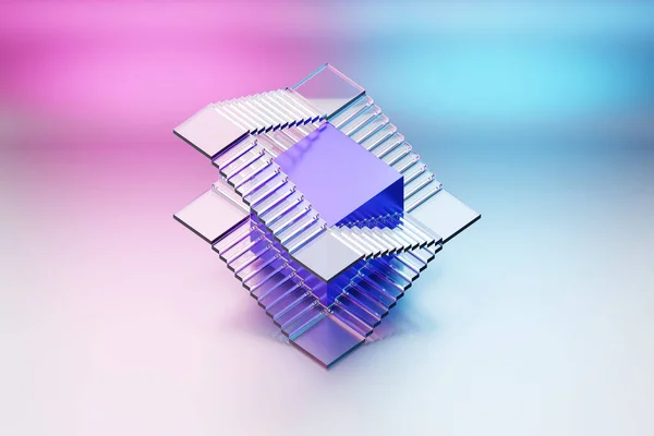 Transparent Endless Staircase Cube Illustration — Stock Photo, Image