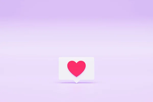 3d illustration Heart text box, heart icon, social media love notification, love icon for Instagram in chat box. Set of heart in speech bubble icon.