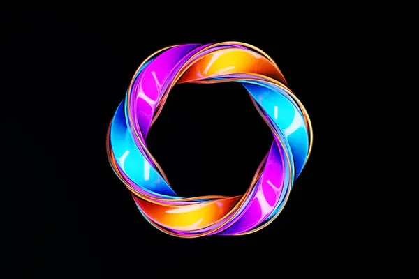 Illusion Tore Cristal Coloré Fantastique Cellule Formes Géométriques Simples — Photo