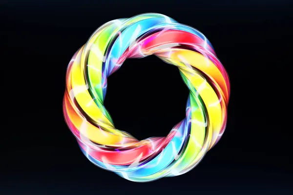 Illusion Tore Cristal Coloré Fantastique Cellule Formes Géométriques Simples — Photo
