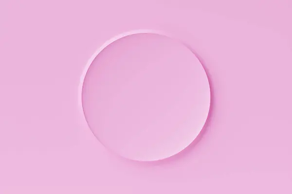 デザインのためのモノクロ壁にピンクの丸フレームの3Dイラスト — ストック写真