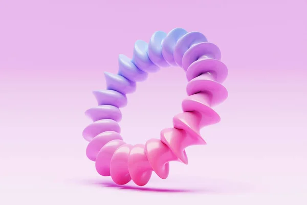 Futuristic Neon Colorful Torus Donut Rendering Torus Geometry Shape Pink — Stock Photo, Image