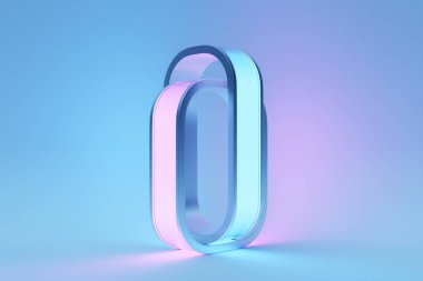 Üç boyutlu illüstrasyon, parlayan illüzyon izometrik soyut şekiller renkli şekiller iç içe geçmiş