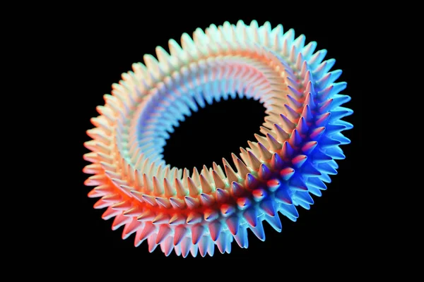 Illustaration Colorful Volumetic Torus Fantastic Cell Simple Geometric Shapes — Stock Photo, Image