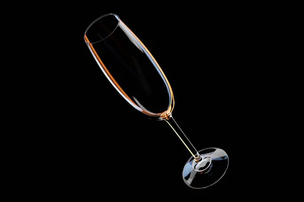 Illustration Champagne Glass Black Background Realistic Illustration Glass Strong Alcohol — Stock Photo, Image