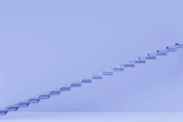 Illustration Purple Ascending Staircase Goes Empty Room Business Growth Progress — Stock Photo, Image