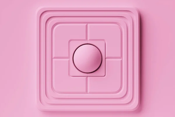 Illustration Carré Coloré Sphère Sur Fond Rose Motif Fond Géométrique — Photo