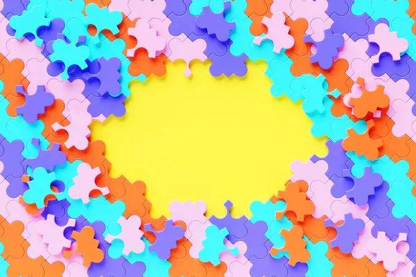 Illustration Puzzle Pieces Icon Cooperation Business Development Visualization Brainstorming Teamwork — Stock Photo, Image