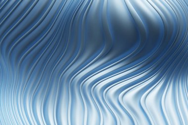 Abstract geometric lines design element.  Blue striped background. 3d illustration