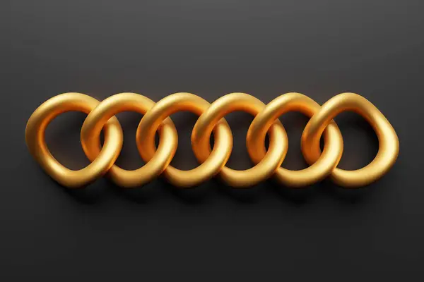 Illustration Gold Metal Chains Set Chains Black Background — Stock Photo, Image