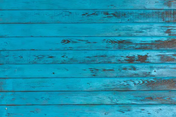 青い木製の壁のクローズアップは非常に長い時間をペイントし 塗料が剥がれた 青いテクスチャの背景 — ストック写真