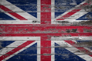 Birleşik Krallık 'ın ulusal bayrağı ahşap tahtalara boyanmıştır. Ülke sembolü.