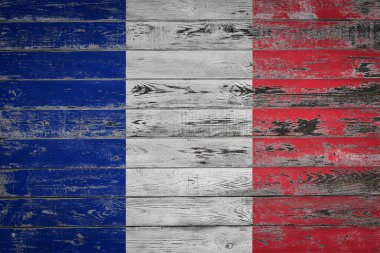 Fransa 'nın ulusal bayrağı ahşap tahtalara boyanmıştır. Ülke sembolü.