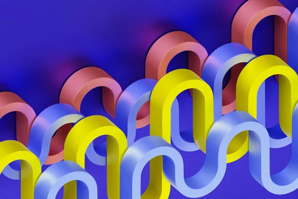 Πολύχρωμα Γεωμετρικά Σχήματα Αφηρημένα Στοιχεία Σχεδιασμού Δυναμικό Σχέδιο Αφαίρεσης Τρισδιάστατη — Φωτογραφία Αρχείου