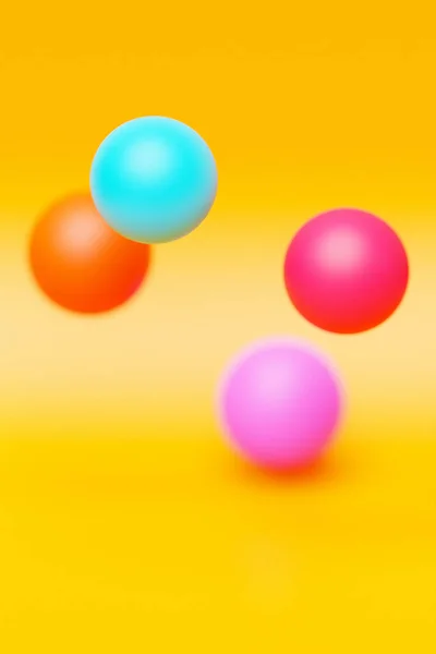 Ilustração Uma Esfera Colorida Sobre Fundo Amarelo Fundo Metaball Digital — Fotografia de Stock