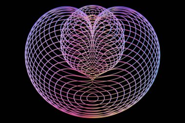 Soyut gökkuşağı neon ışıklı çizgi desenleri. Renkli neon ışıklı şekillerin koyu arkaplanı