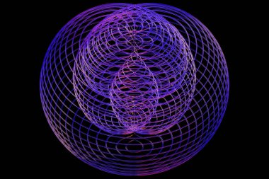 Soyut gökkuşağı neon ışıklı çizgi desenleri. Renkli neon ışıklı şekillerin koyu arkaplanı