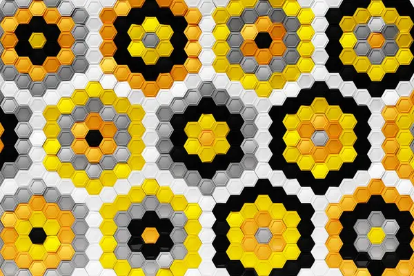 Illustration Honeycomb Mosaic Realistic Texture Geometric Grid Cells Abstract Wallpaper — Stok fotoğraf