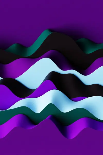 Weergave Abstracte Kleurrijke Golflijnen Paarse Achtergrond Creatief Behang — Stockfoto