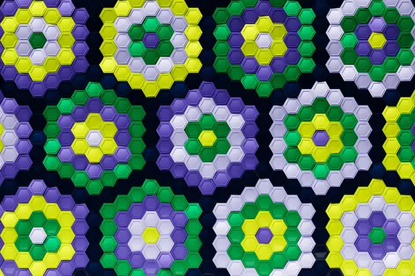 Mehrfarbiges Muster Sechseckmuster Visualisierung — Stockfoto