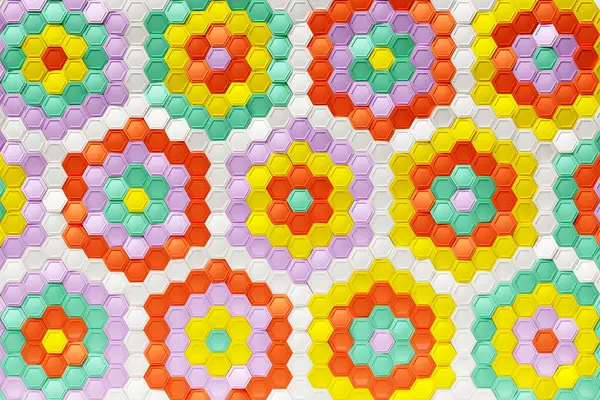 Illustration Honeycomb Mosaic Realistic Texture Geometric Grid Cells Abstract Wallpaper — Stockfoto