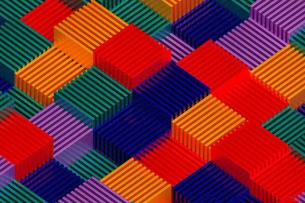 Rendering Abstract Multi Colored Pattern Shapes — Stock Photo, Image
