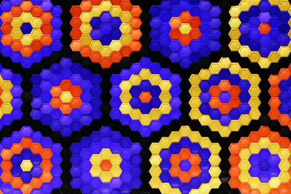 Multicolored Pattern Hexagon Pattern Visualization — Stock Photo, Image