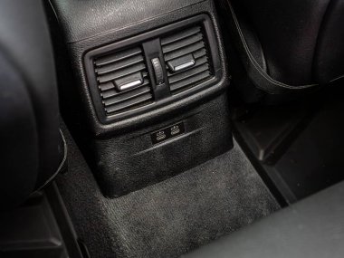 Novosibirsk, Russia - February  29 , 2024:  BMW X5, close up deflector,  car ventilation system. Car air conditioner clipart