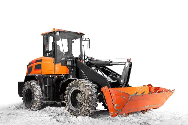 Orange Tractor Loader White Background — Stock Photo, Image