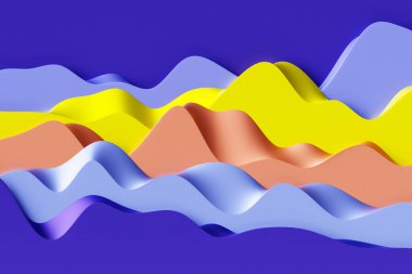 3d illustration of a classic purple abstract gradient background with lines. PRint from the waves. Modern graphic texture. Geometric pattern.
