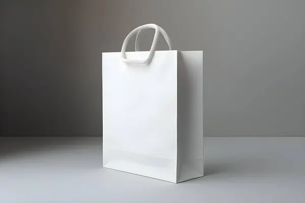 White Cardboard Takeaway Bag Isolated White Background Generated Illustration — Stock Photo, Image